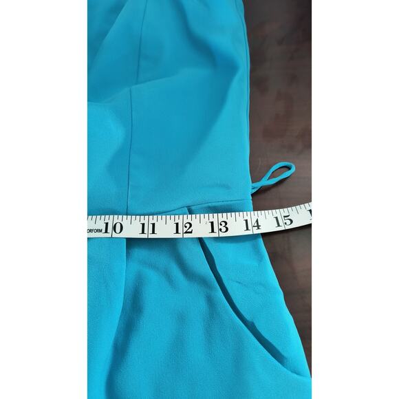 Monteau Los Angeles Strapless Jumpsuit Women's Sz M Blue Belted Pockets Back Zip - Picture 7 of 15